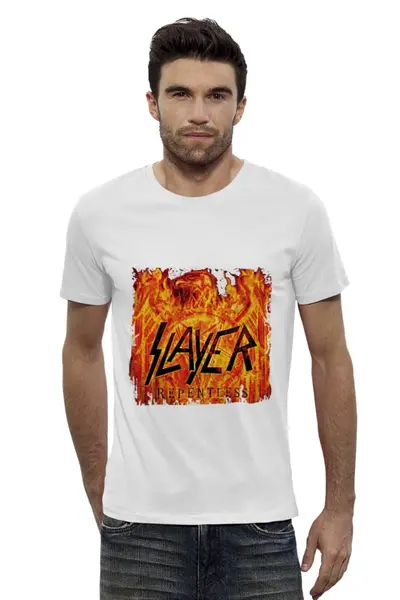 Заказать мужскую футболку в Москве. Футболка базовая Slayer Repentless 2015 от Илья - готовые дизайны и нанесение принтов.
