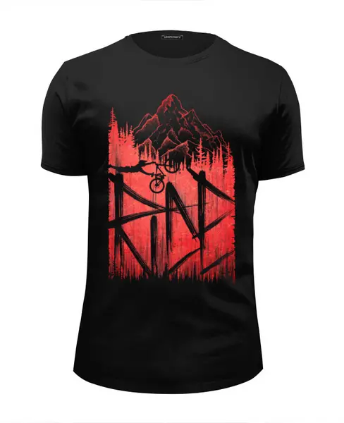 Заказать мужскую футболку в Москве. Футболка базовая Ride MTB от oneredfoxstore@gmail.com - готовые дизайны и нанесение принтов.