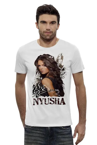 Заказать мужскую футболку в Москве. Футболка базовая Нюша - Nyusha от  ЯрМайка - готовые дизайны и нанесение принтов.