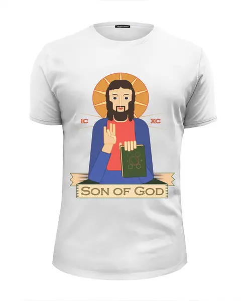 Заказать мужскую футболку в Москве. Футболка базовая Son of God от dyzel1 - готовые дизайны и нанесение принтов.