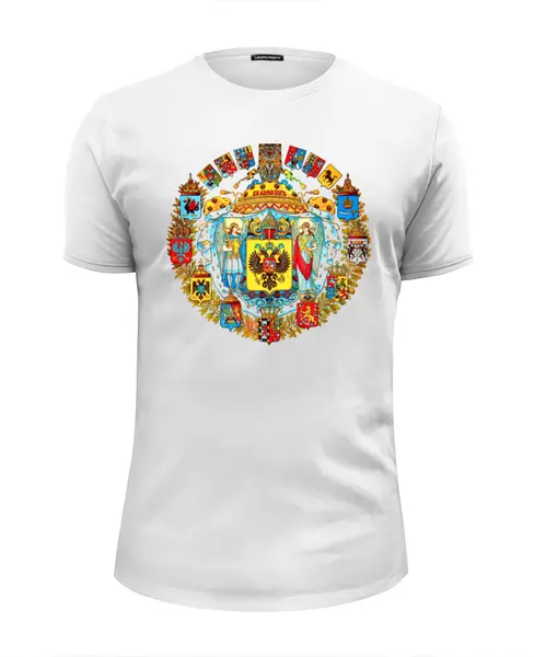 Заказать мужскую футболку в Москве. Футболка базовая Герб                         от Savara - готовые дизайны и нанесение принтов.
