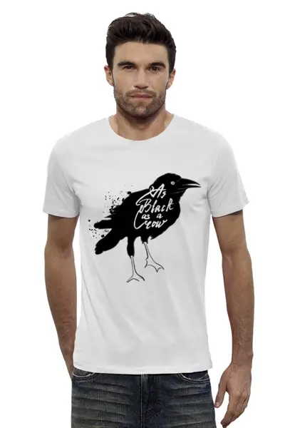 Заказать мужскую футболку в Москве. Футболка базовая Black crow от frau - готовые дизайны и нанесение принтов.