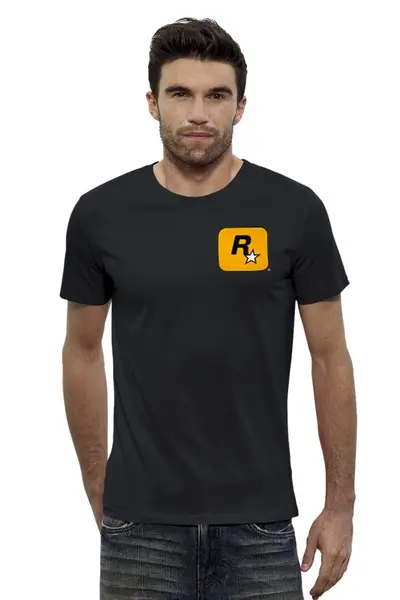 Заказать мужскую футболку в Москве. Футболка базовая Rockstar Style от Nalivaev - готовые дизайны и нанесение принтов.