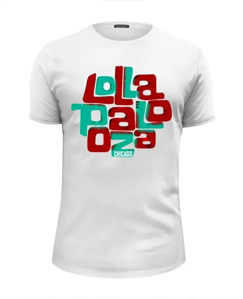 Заказать мужскую футболку в Москве. Футболка базовая Lollapalooza Chicago Happy New Year от MInMlz - готовые дизайны и нанесение принтов.