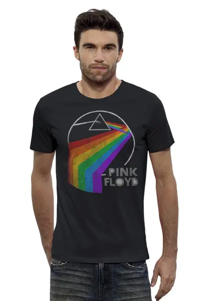 Заказать мужскую футболку в Москве. Футболка базовая Pink Floyd от geekbox - готовые дизайны и нанесение принтов.