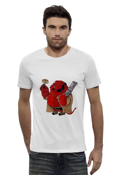 Заказать мужскую футболку в Москве. Футболка базовая Fat Hellboy от priceless - готовые дизайны и нанесение принтов.