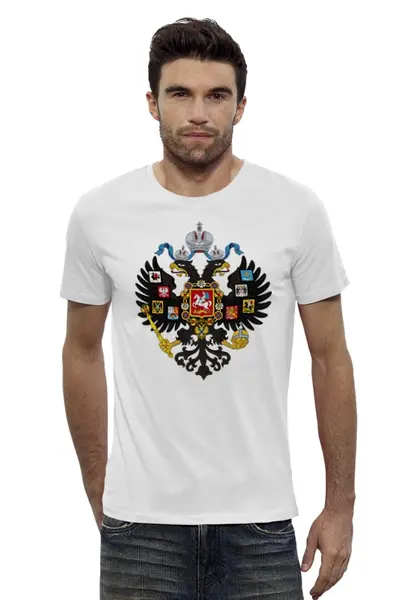 Заказать мужскую футболку в Москве. Футболка базовая Российская Империя от Leichenwagen - готовые дизайны и нанесение принтов.
