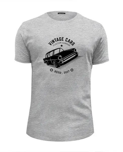 Заказать мужскую футболку в Москве. Футболка базовая Vintage Cars от balden - готовые дизайны и нанесение принтов.