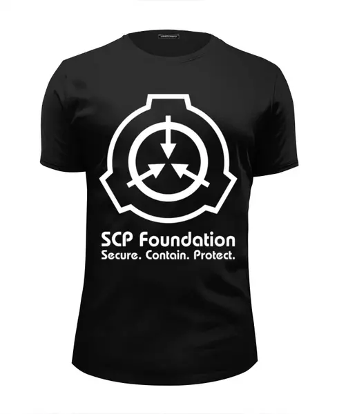 Заказать мужскую футболку в Москве. Футболка базовая SCP Foundation от geekbox - готовые дизайны и нанесение принтов.