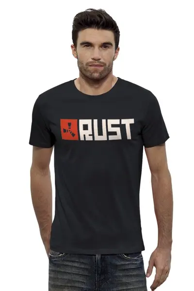 Заказать мужскую футболку в Москве. Футболка базовая Rust. The computer game от Егор - готовые дизайны и нанесение принтов.