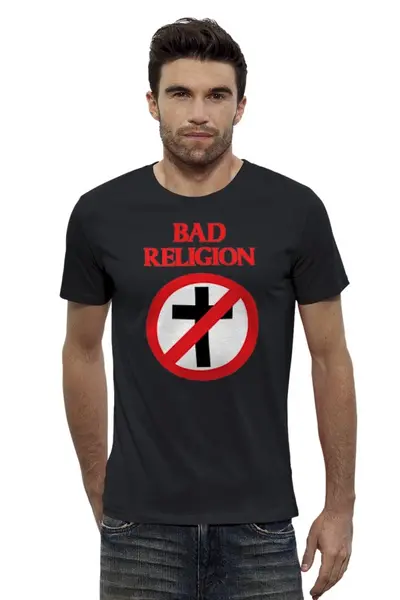 Заказать мужскую футболку в Москве. Футболка базовая Bad Religion от Pomidor - готовые дизайны и нанесение принтов.