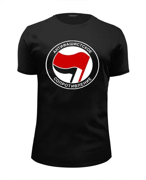 Заказать мужскую футболку в Москве. Футболка базовая Antifa  от straight_edge - готовые дизайны и нанесение принтов.
