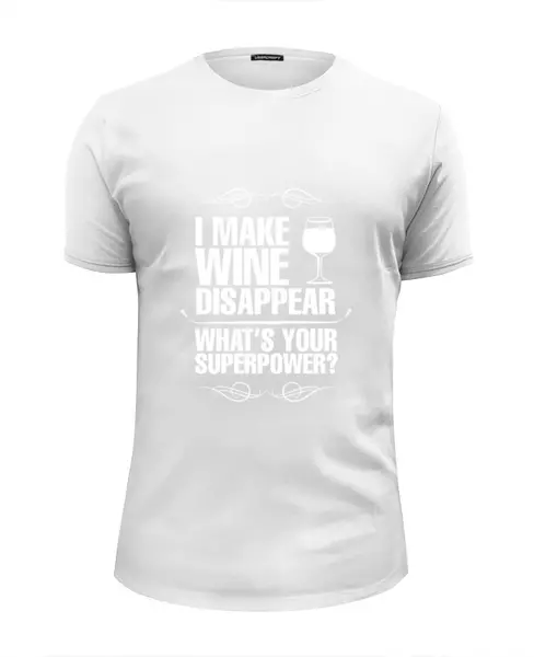 Заказать мужскую футболку в Москве. Футболка базовая Wine lover's musthave от olgapi - готовые дизайны и нанесение принтов.