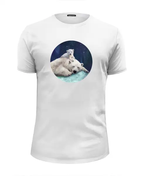Заказать мужскую футболку в Москве. Футболка базовая Белые медведи от printik - готовые дизайны и нанесение принтов.