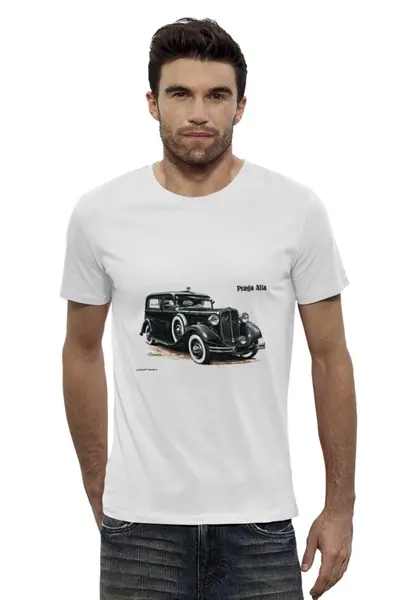 Заказать мужскую футболку в Москве. Футболка базовая Ретроавтомобили 3 от Виктор Гришин - готовые дизайны и нанесение принтов.