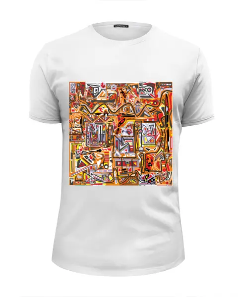 Заказать мужскую футболку в Москве. Футболка базовая Оранжевый дом. от Vadim Koval - готовые дизайны и нанесение принтов.