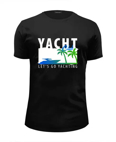 Заказать мужскую футболку в Москве. Футболка базовая YACHT club от balden - готовые дизайны и нанесение принтов.