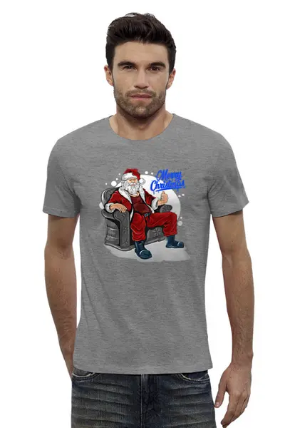 Заказать мужскую футболку в Москве. Футболка базовая Merry Christmas от balden - готовые дизайны и нанесение принтов.
