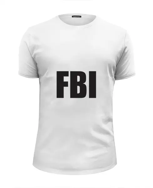 Заказать мужскую футболку в Москве. Футболка базовая FBI AGENT от gent777 - готовые дизайны и нанесение принтов.