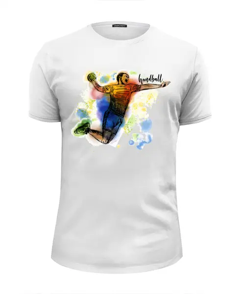 Заказать мужскую футболку в Москве. Футболка базовая Гандбол от megashmot - готовые дизайны и нанесение принтов.