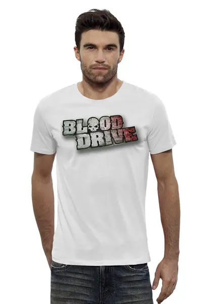 Заказать мужскую футболку в Москве. Футболка базовая Blood Drive от Leichenwagen - готовые дизайны и нанесение принтов.