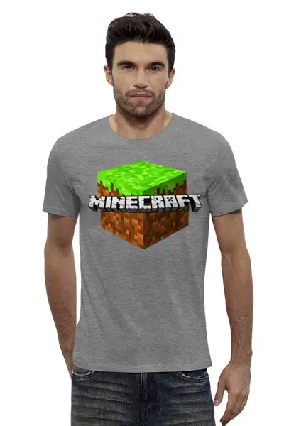 Заказать мужскую футболку в Москве. Футболка базовая MINECRAFT от balden - готовые дизайны и нанесение принтов.