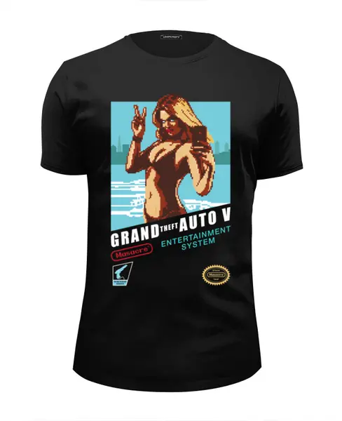 Заказать мужскую футболку в Москве. Футболка базовая Grand Theft Auto V от printik - готовые дизайны и нанесение принтов.