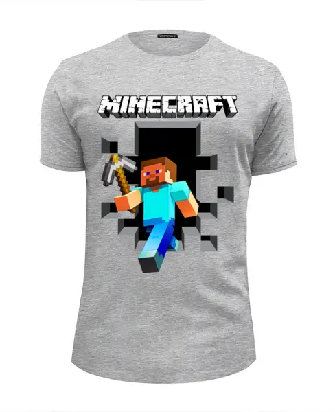 Заказать мужскую футболку в Москве. Футболка базовая MINECRAFT от balden - готовые дизайны и нанесение принтов.
