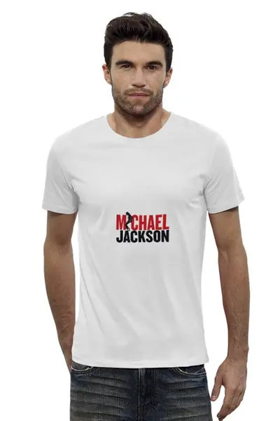 Заказать мужскую футболку в Москве. Футболка базовая Michael Jackson от Fedor - готовые дизайны и нанесение принтов.