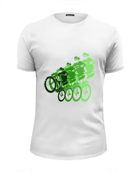 Заказать мужскую футболку в Москве. Футболка базовая Велосипедисты  от ПРИНТЫ ПЕЧАТЬ  - готовые дизайны и нанесение принтов.