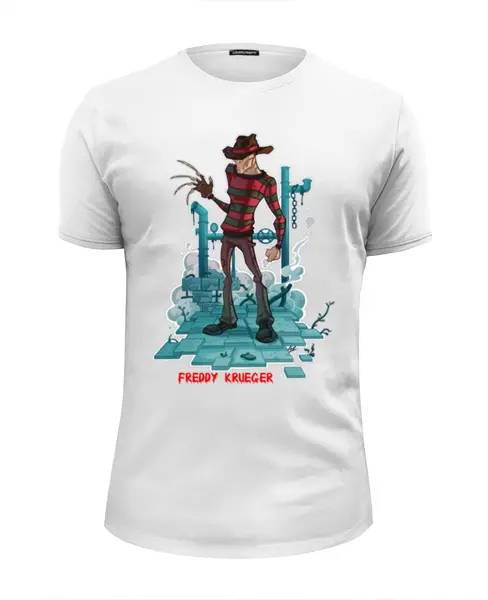 Заказать мужскую футболку в Москве. Футболка базовая Freddy Krueger от Leichenwagen - готовые дизайны и нанесение принтов.