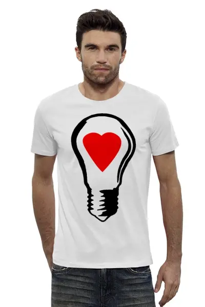 Заказать мужскую футболку в Москве. Футболка базовая BIG LAMP! SWITCH ON YOUR LOVE! от HANS ZOGS - готовые дизайны и нанесение принтов.