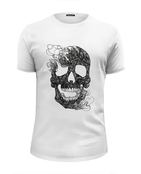 Заказать мужскую футболку в Москве. Футболка базовая Череп от YellowCloverShop - готовые дизайны и нанесение принтов.