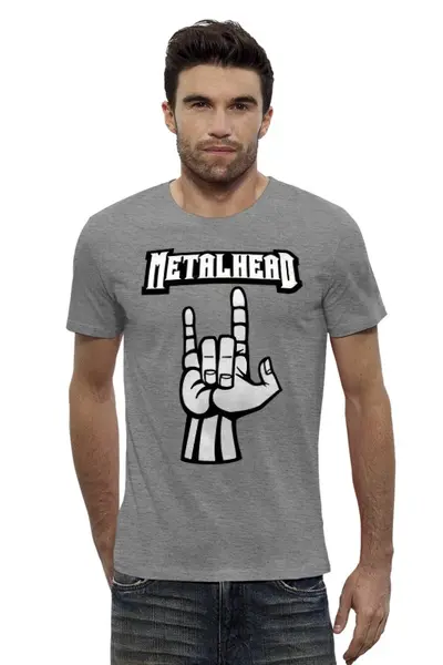 Заказать мужскую футболку в Москве. Футболка базовая Metalhead от Leichenwagen - готовые дизайны и нанесение принтов.