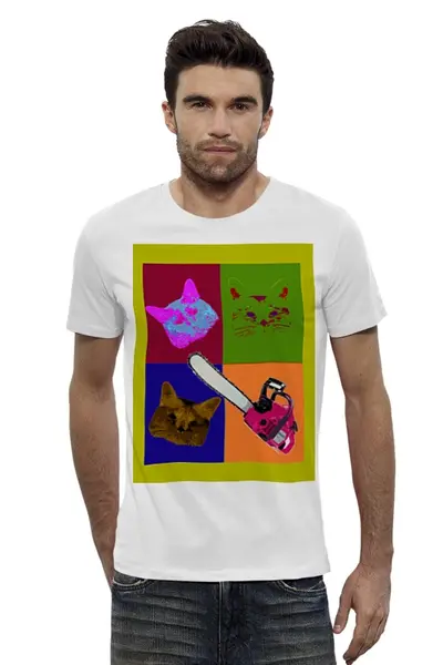 Заказать мужскую футболку в Москве. Футболка базовая Pop-art от Deliriumtech - готовые дизайны и нанесение принтов.