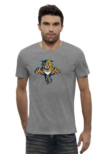 Заказать мужскую футболку в Москве. Футболка базовая Florida Panthers от olala - готовые дизайны и нанесение принтов.