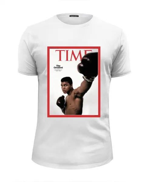 Заказать мужскую футболку в Москве. Футболка базовая Muhammad Ali от creativemen - готовые дизайны и нанесение принтов.
