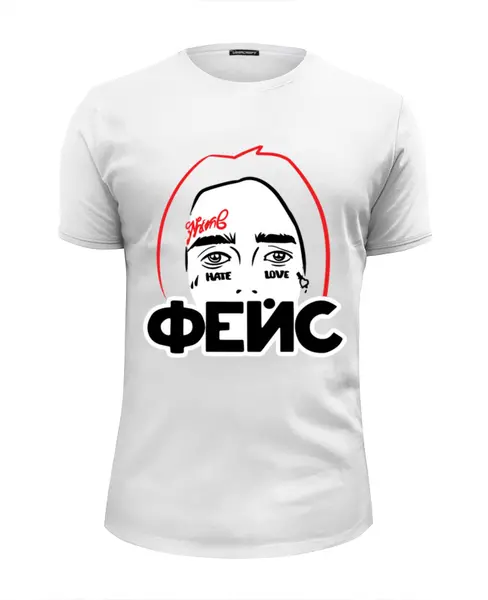 Заказать мужскую футболку в Москве. Футболка базовая FACE - Фейс от ualluon - готовые дизайны и нанесение принтов.