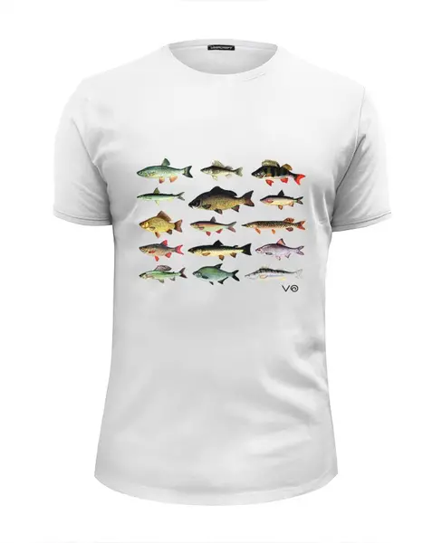 Заказать мужскую футболку в Москве. Футболка базовая Fishs от vophka - готовые дизайны и нанесение принтов.