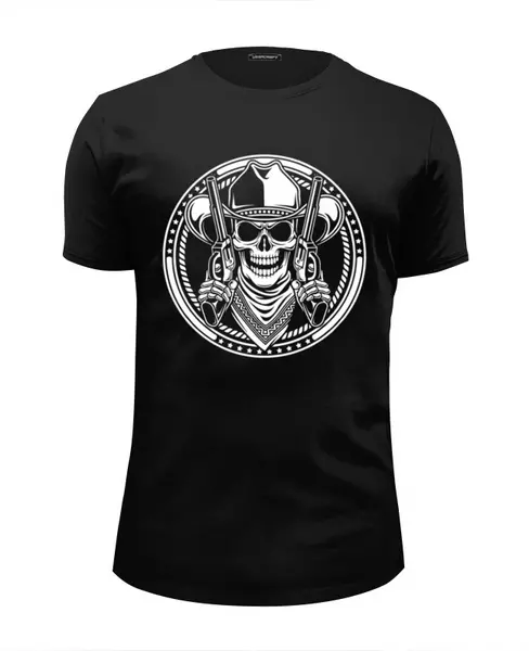 Заказать мужскую футболку в Москве. Футболка базовая CowboySkull от balden - готовые дизайны и нанесение принтов.