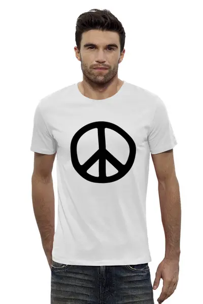Заказать мужскую футболку в Москве. Футболка базовая Символ мира от THE_NISE  - готовые дизайны и нанесение принтов.