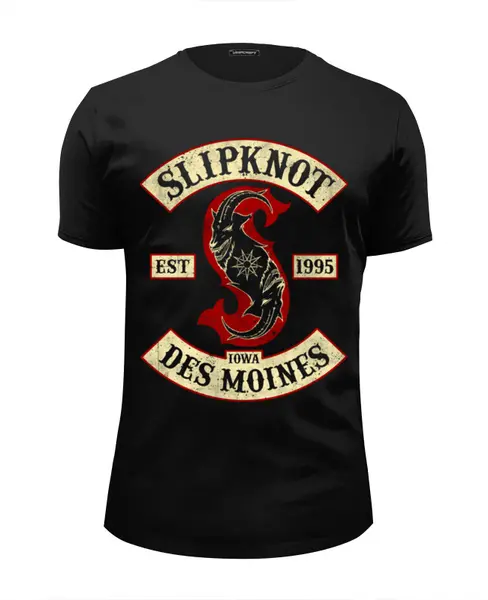 Заказать мужскую футболку в Москве. Футболка базовая Slipknot от geekbox - готовые дизайны и нанесение принтов.