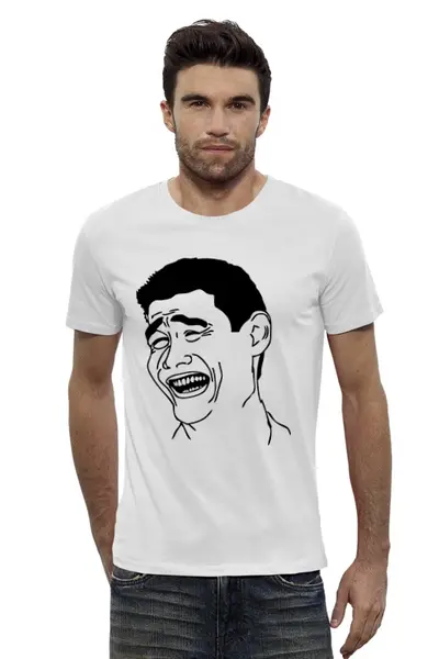 Заказать мужскую футболку в Москве. Футболка базовая Мем от alexunder - готовые дизайны и нанесение принтов.