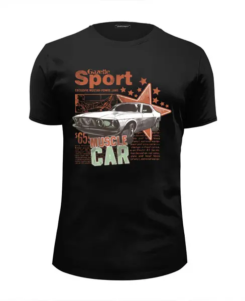 Заказать мужскую футболку в Москве. Футболка базовая Muscle Car от TheAndarz  - готовые дизайны и нанесение принтов.