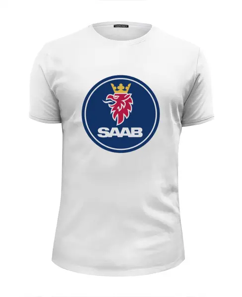 Заказать мужскую футболку в Москве. Футболка базовая SAAB  от DESIGNER   - готовые дизайны и нанесение принтов.