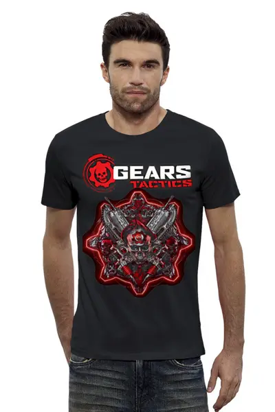 Заказать мужскую футболку в Москве. Футболка базовая GEARS OF WAR от robus - готовые дизайны и нанесение принтов.