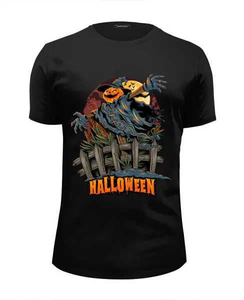 Заказать мужскую футболку в Москве. Футболка базовая Halloween - Чучело в поле от printeriumstore@gmail.com - готовые дизайны и нанесение принтов.