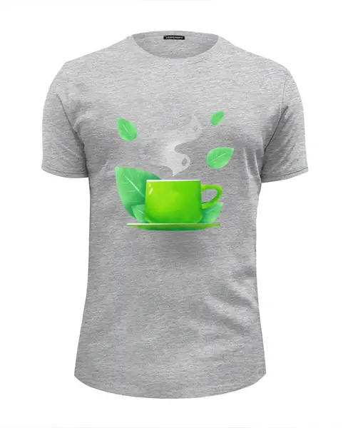 Заказать мужскую футболку в Москве. Футболка базовая Чашка чая с мятой от Mirriliem  - готовые дизайны и нанесение принтов.