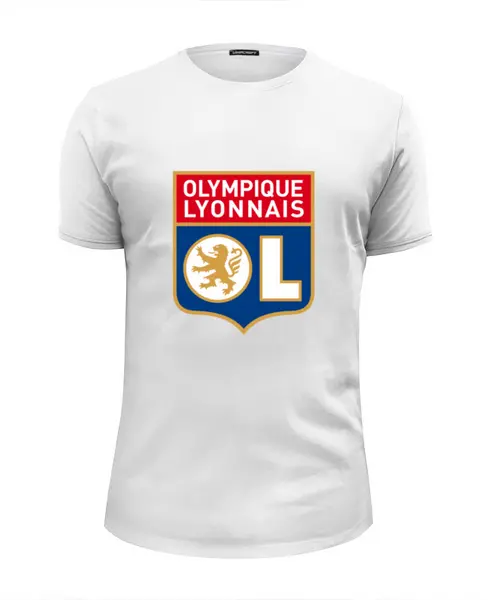 Заказать мужскую футболку в Москве. Футболка базовая Olympique Lyonnais от THE_NISE  - готовые дизайны и нанесение принтов.
