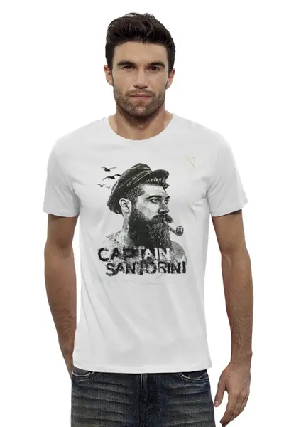 Заказать мужскую футболку в Москве. Футболка базовая капитан  от milord - готовые дизайны и нанесение принтов.